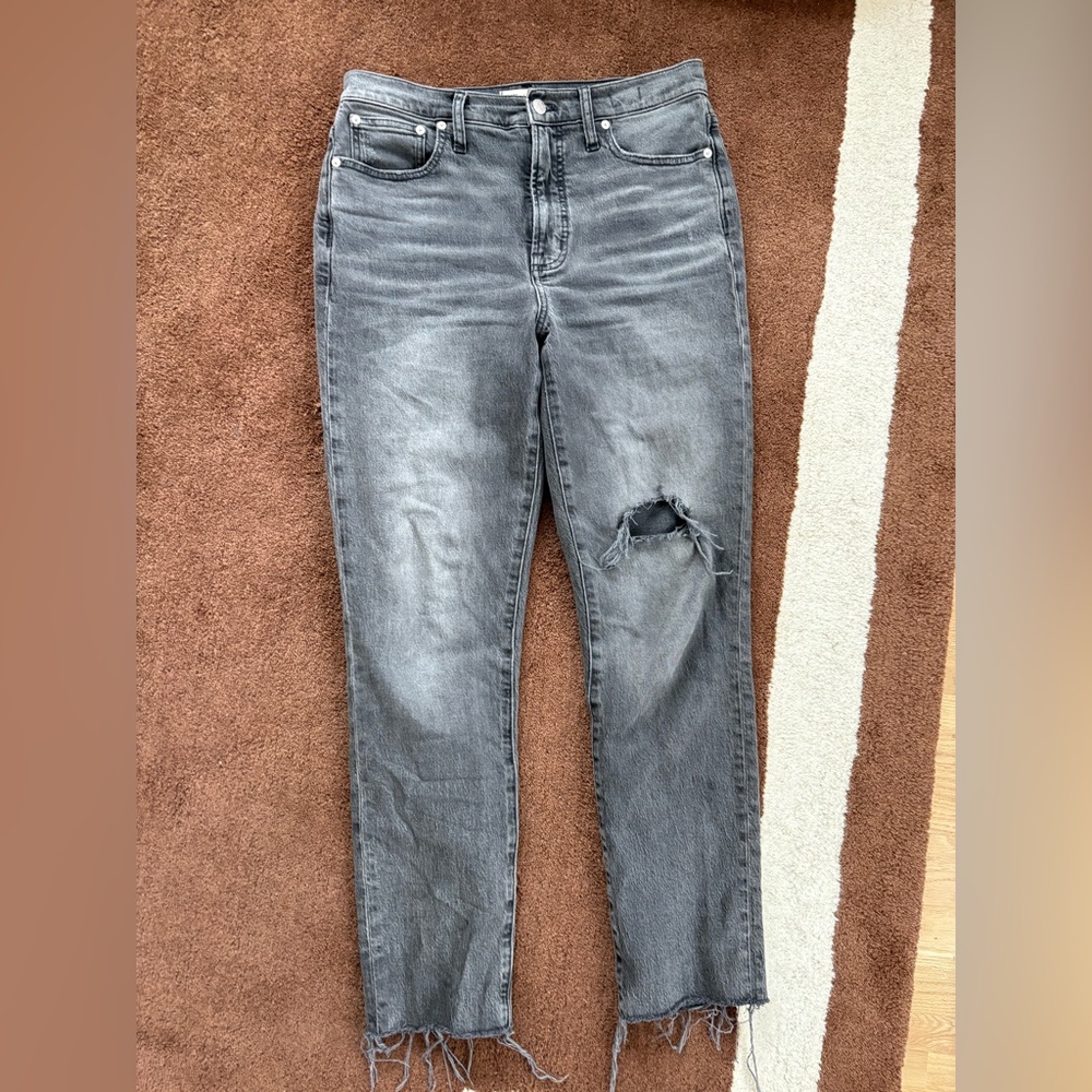Madewell Gray Distressed Jeans
